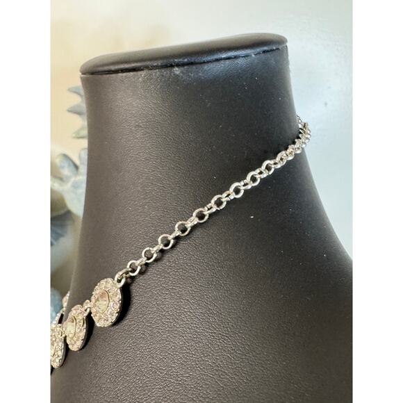 Silver toned and rhinestones necklace 16” & 3” ext - Picture 5 of 15
